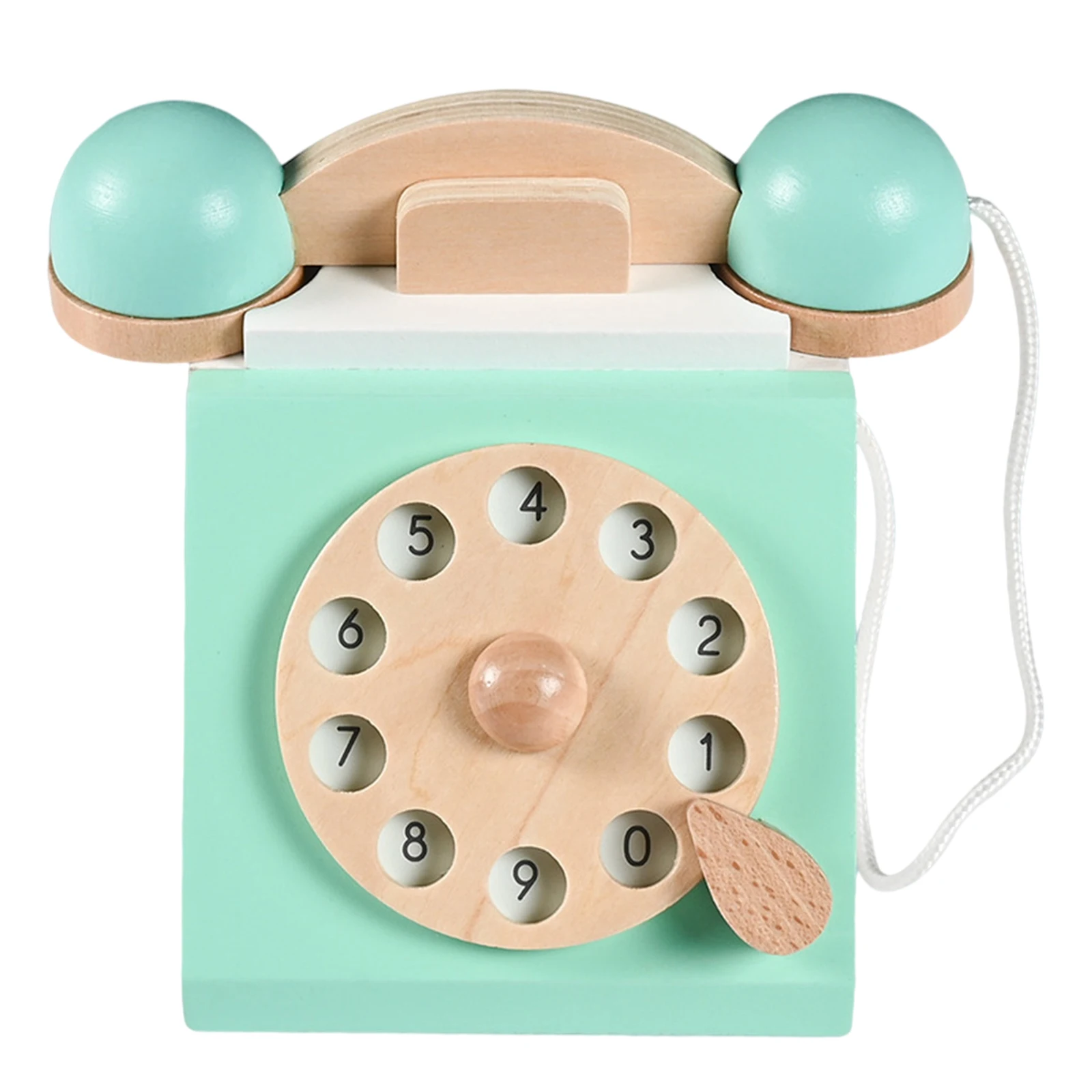 Vintage Style Wooden Toy Telephone Interiors with Edge