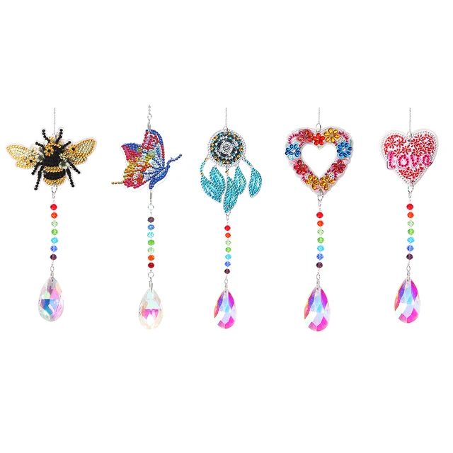 Hanging Ornament Decor Diamonds Painting Wind Chimes Diamond Art Suncatchers  Set - AliExpress