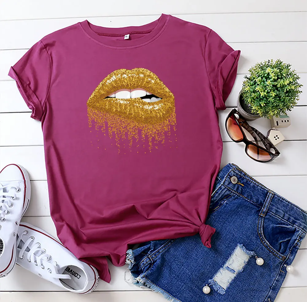 JFUNCY 100% Cotton Summer Women T Shirt O-neck Short Sleeve Tees Tops Plus Size S-5xl Casual Female T-shirts