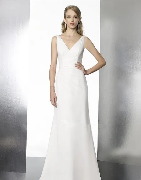 

free shipping dress noiva chiffon sheath features enhancing ruching low grazing cowl back Beaded kim kardashian wedding dress
