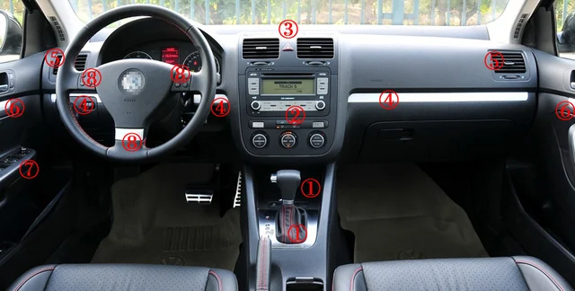 For Vw Golf 5 Gti Mk5 2 Doors Interior Central Control Panel Door Handle  Carbon Fiber Stickers Decals Car Styling Accessorie - Car Body Film -  AliExpress