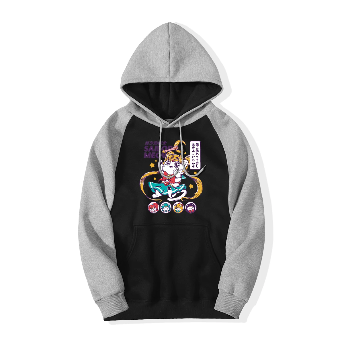 Sailor Meow толстовки мужские утепленные зимние толстовки Япония Аниме флисовая Мужская толстовка Сейлор Мун забавный кот Милый Свитшот толстовки