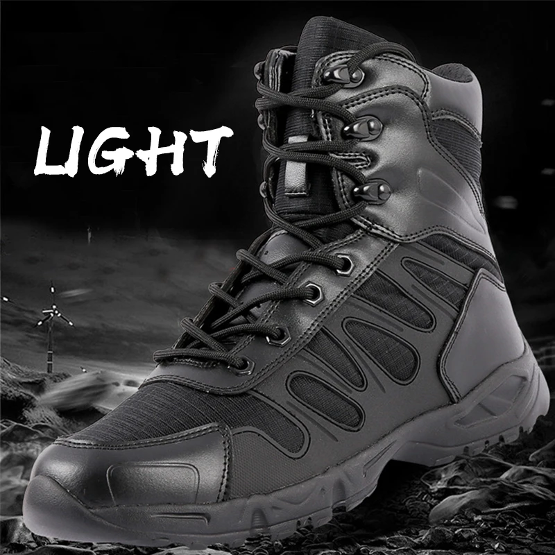 Botas de invierno ligeras para hombre, botas militares tácticas para el desierto de Ankel, botas de cuero para motocicleta, botas de nieve transpirables para hombre 47| | - AliExpress