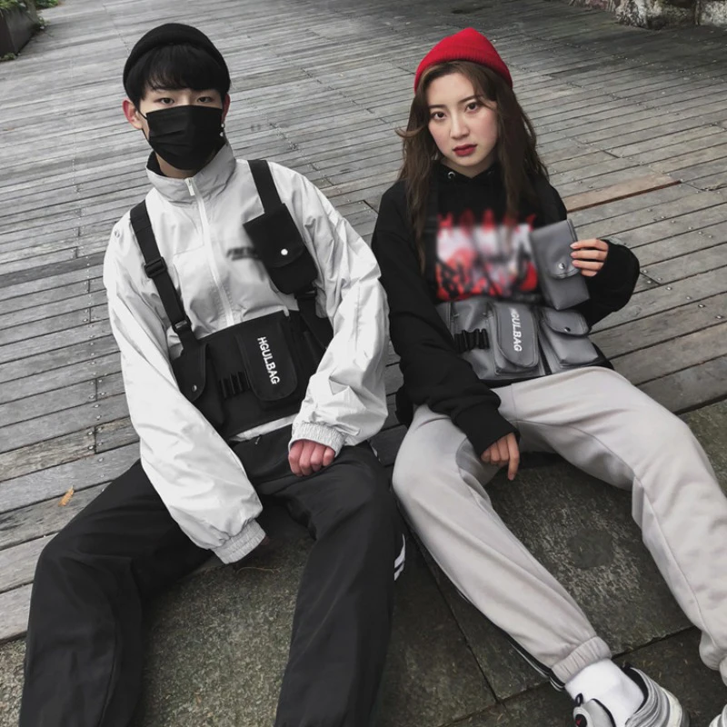 

Creative Hip Hop Streetwear Chest Rig Waist Bag Functional Tactical Hip Hop Fanny Pack Multipurpose Sport Backpack Belt Bag
