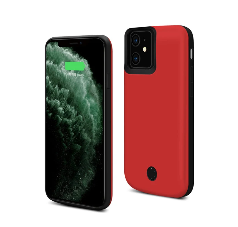 

i11 Silicone ShockProof Battery Charger Case For iPhone 11 Pro Max External Power Bank Charging Cover Full protection Power Case