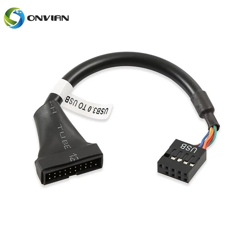 Onvian 9 Pin 20 USB 3 0 Female To 2 папа материнская плата адаптер Шнур 480 Мбит/с скорость