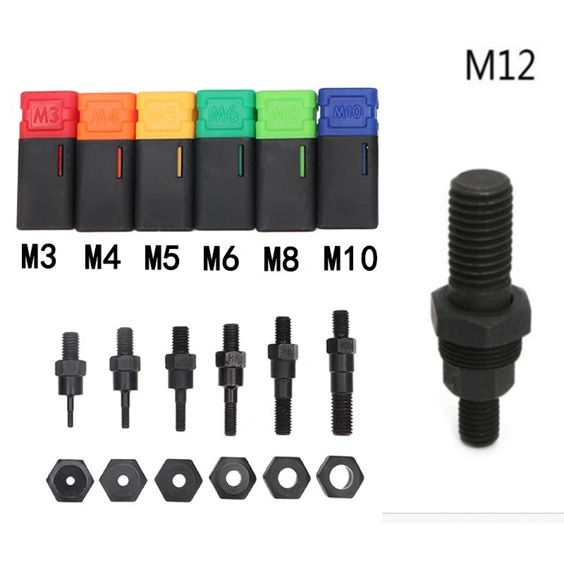 Rivet Nut Tool M3/M4/M5/M6/M8/M10/M12 Rivet Nut Head Premium Automatic Rivet Tool Set