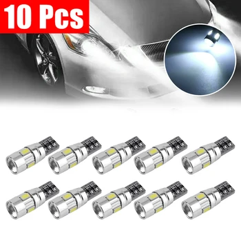 

10pcs LED 12V Led Parking Bulb Auto Wedge Clearance Lamp Silica Bright White License Light Bulbs