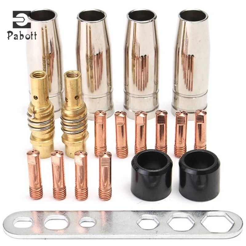 

19Pcs Welding Torch Nozzle Part Kit Conical Sleeve Rod Tool Set for Binzel 15Ak Welder Accessories