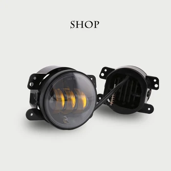

4 Inch Round Led Fog Light Headlight 30W Projector lens With Halo DRL Lamp For Offroad Jeep Wrangler Jk Dodge Motor
