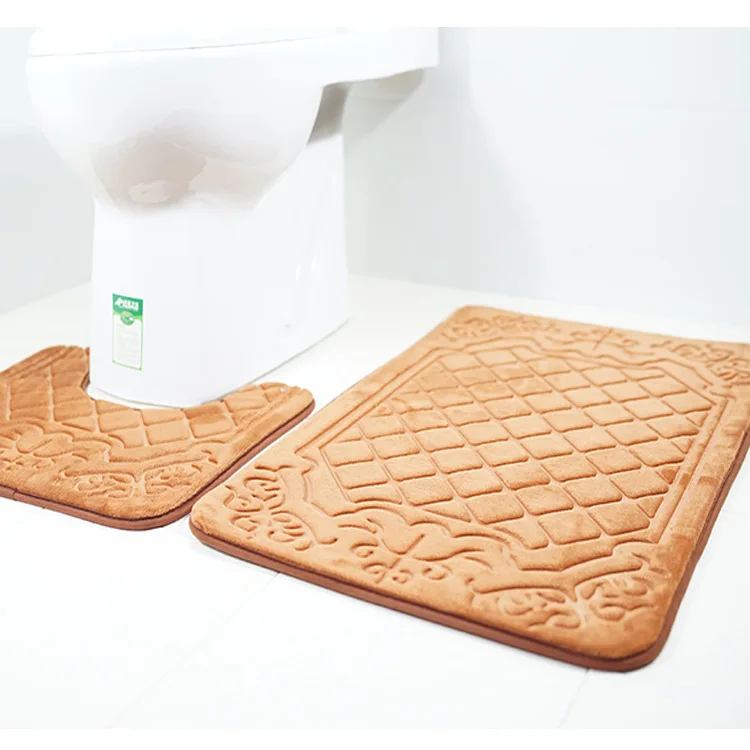 Zeegle 2 шт 3D Рисунок ковер набор для ванной и туалета Противоскользящие коврики для ванной комнаты Душ пол впитывающие коврики коврик в туалет
