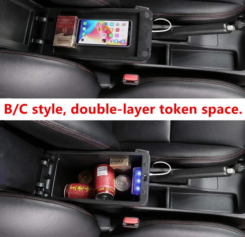 Для LADA GRANTA центральный подлокотник коробка Лада автомобиль для украшения интерьера аксессуары заряжаемый USB двухслойный