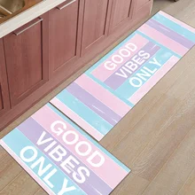 Деревянные восстанавливающие древние пути Хорошие Vibes Только 2 шт. коврик для кухонных дверных ковриков для входного Пути Грязи мусора грязи Траппер ванны