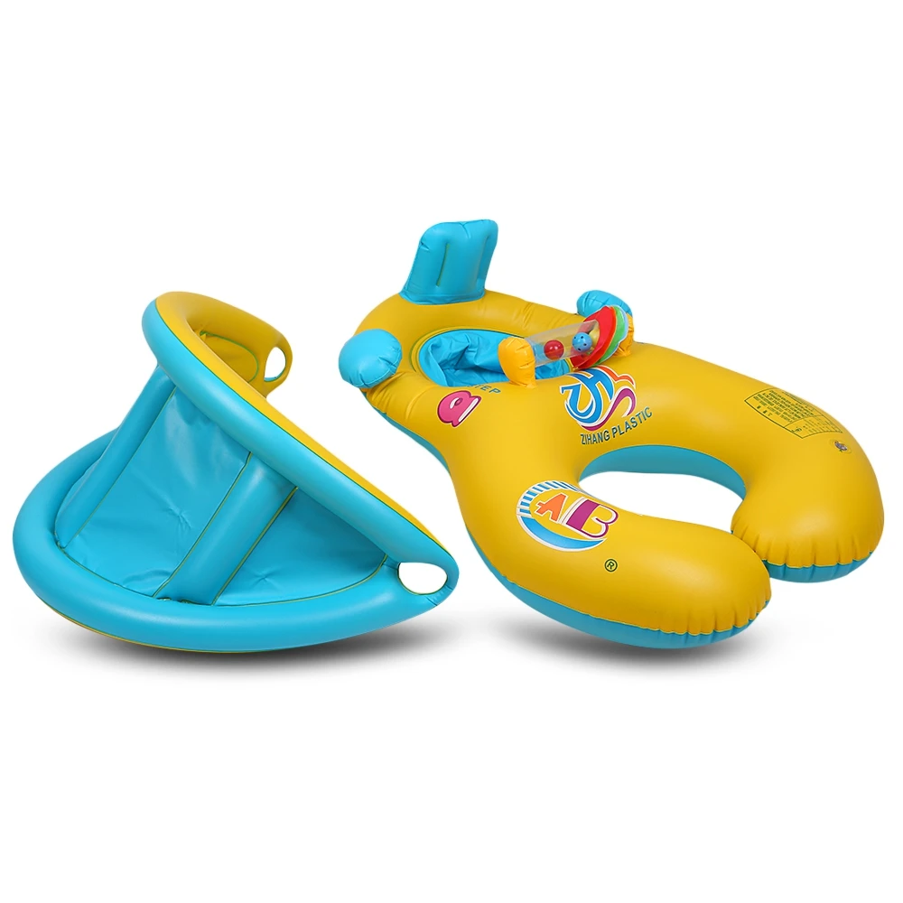 Inflatable Mother Baby Swim Float Ring Kids Seat Double Person Swimming Soft Ring Swimming Circle Babyfloat Accessories piscine (1)