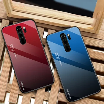 

200pcs/lot Shockproof Color Changing Fading Gradient Tempered Glass Case For Xiaomi Redmi Note 8 Pro Note 7 Pro Redmi 7 7A GO