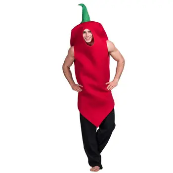 

Funny Halloween Cosplay Costumes Vegetable Papper Jumpsuit with Hat Fancy Party Performannce Disfraz Adult Woman Man Role Play