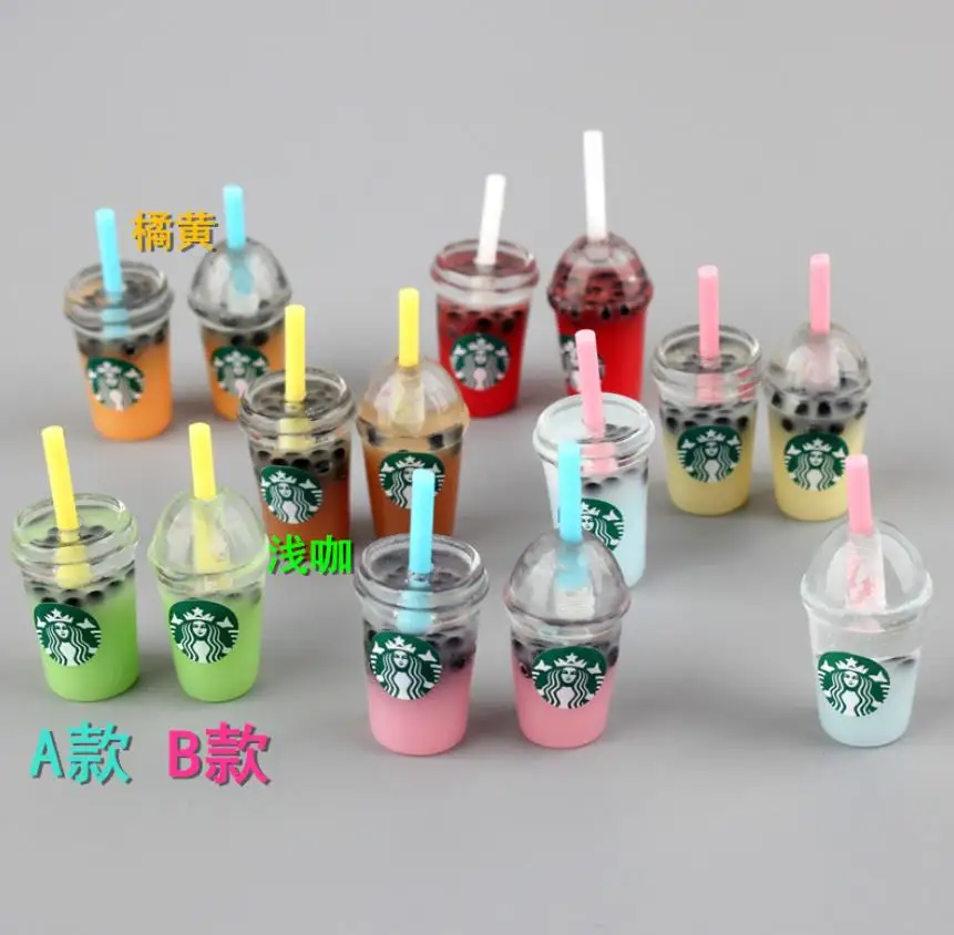 kawaii молочный чай мороженое Кофе Frappuccino чашка смола с плоской задней стороной кабошон имитация питания художественное украшение Шарм