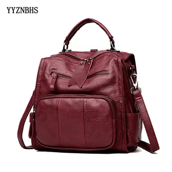 

Vintage Leather Backpacks Women Travel Shoulder Bag Sac A Dos Hot School Bags For Girls Bagpack Woman Back Pack Mochila Feminina