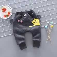 Детская одежда; Детские плотные брюки с хлопковой подкладкой в Корейском стиле; мужские и женские детские бархатные брюки с рисунком; теплые брюки для младенцев