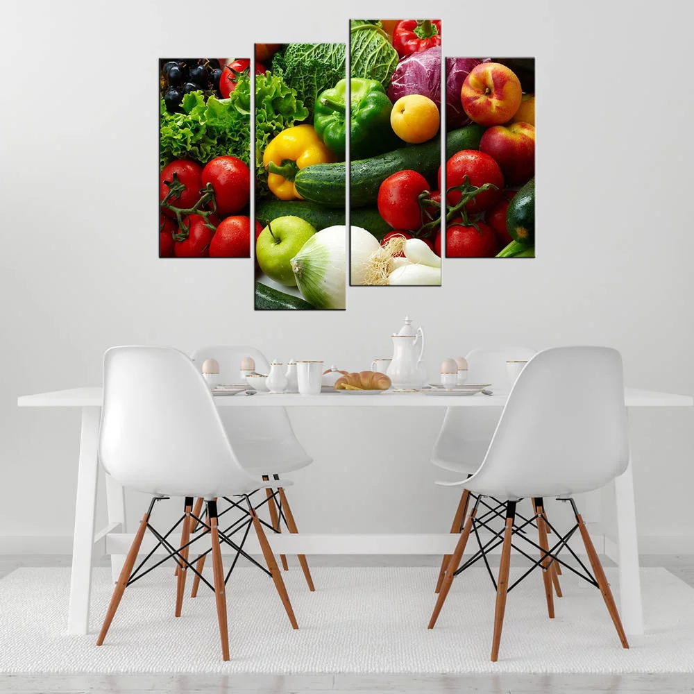 Colorful Various Vegetables Wall Art Canvas Painting Food Pictures For