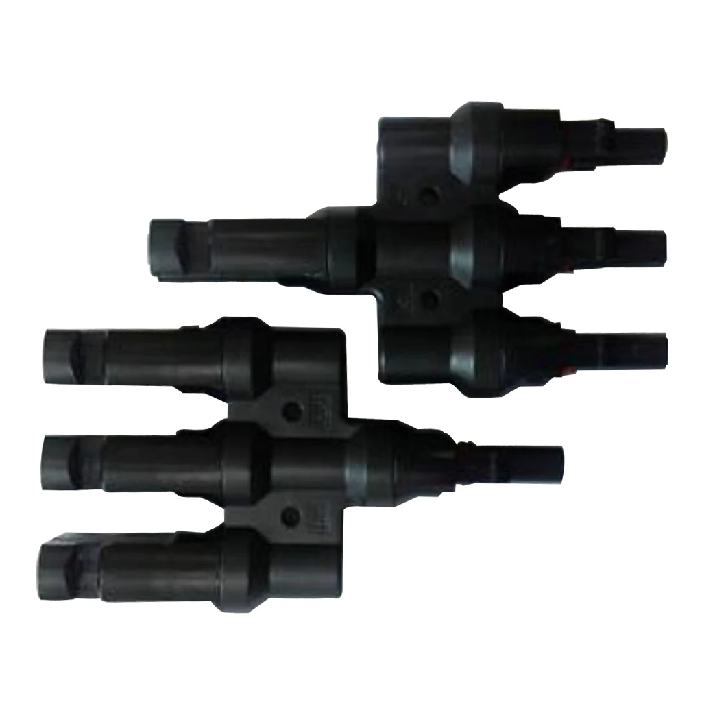 2 X Solar Panel  3 To 1 T-Branch M/F Connectors Cable Coupler Combiner