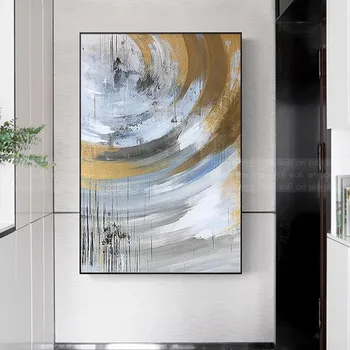 

Gold abstract wall art canvas paintings decoration picture for living room home hallway wall decor acrylic quadro
