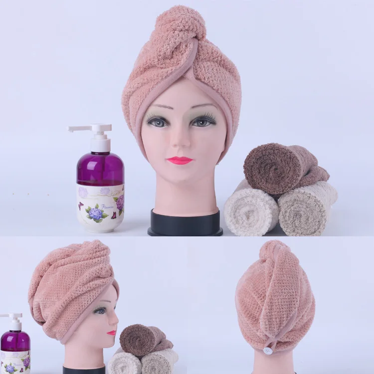 Коралловая бархатная Толстая сухая шапка для волос сверхпрочная водопоглощающая сверхтонкое волокно закрытый носок шапочка для душа полотенце для сушки волос Головной убор