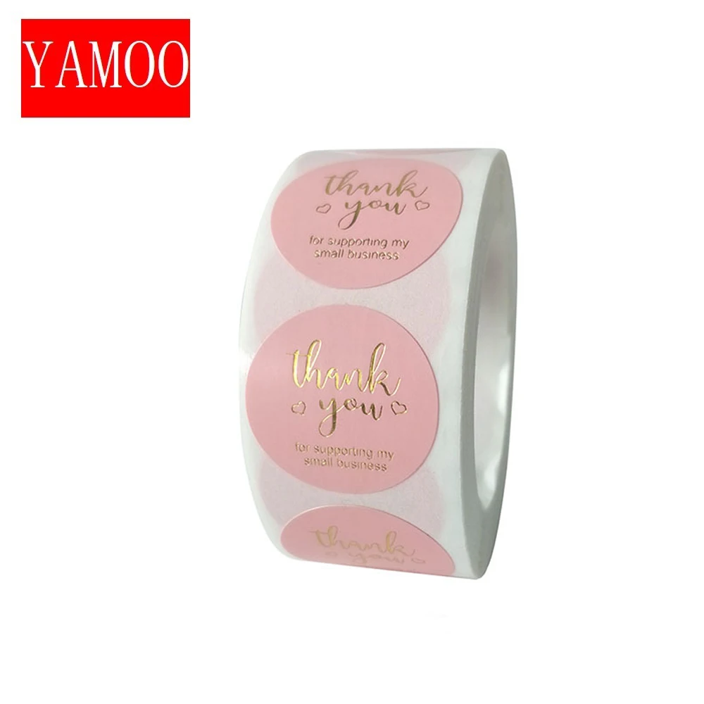 

100-500 шт., наклейки с надписью «Thank You»