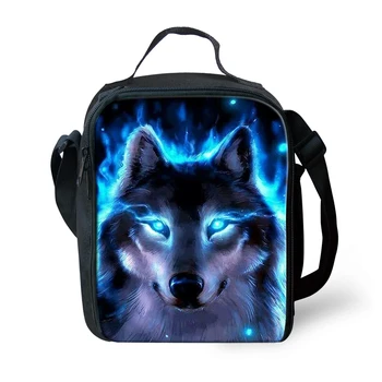

Kids Insulated Lunch Bag Fantasy Wolf Pattern Toddler Boys Waterproof Lunch Box Students Cute Picnic Snacks Container