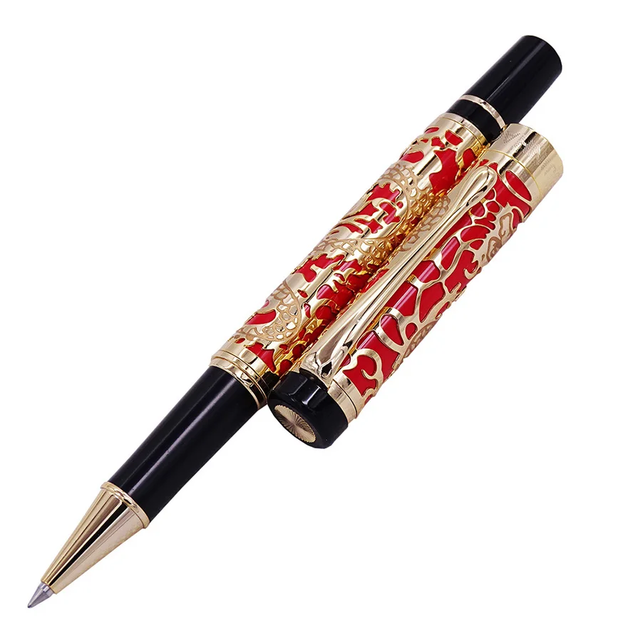 Высококачественная роскошная винтажная шариковая ручка с драконом 0,7 мм перо Jinhao Ручка Офисные принадлежности канцелярские товары Caneta Новинка подарок - Цвет: 5000 Red