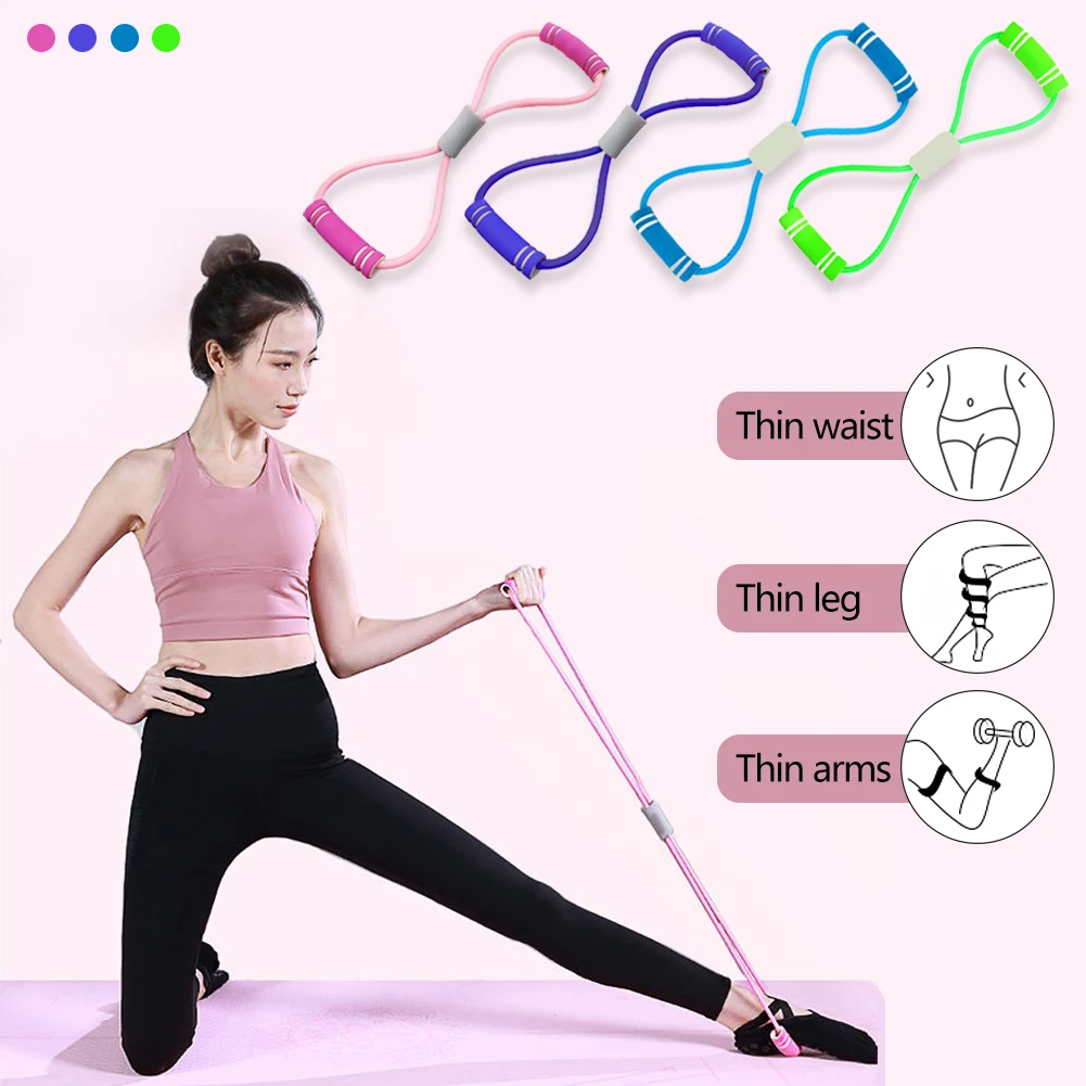 Women Fitness Accessories Rubber Belt Yoga Stretch Strap Exercise Gym Rope 
