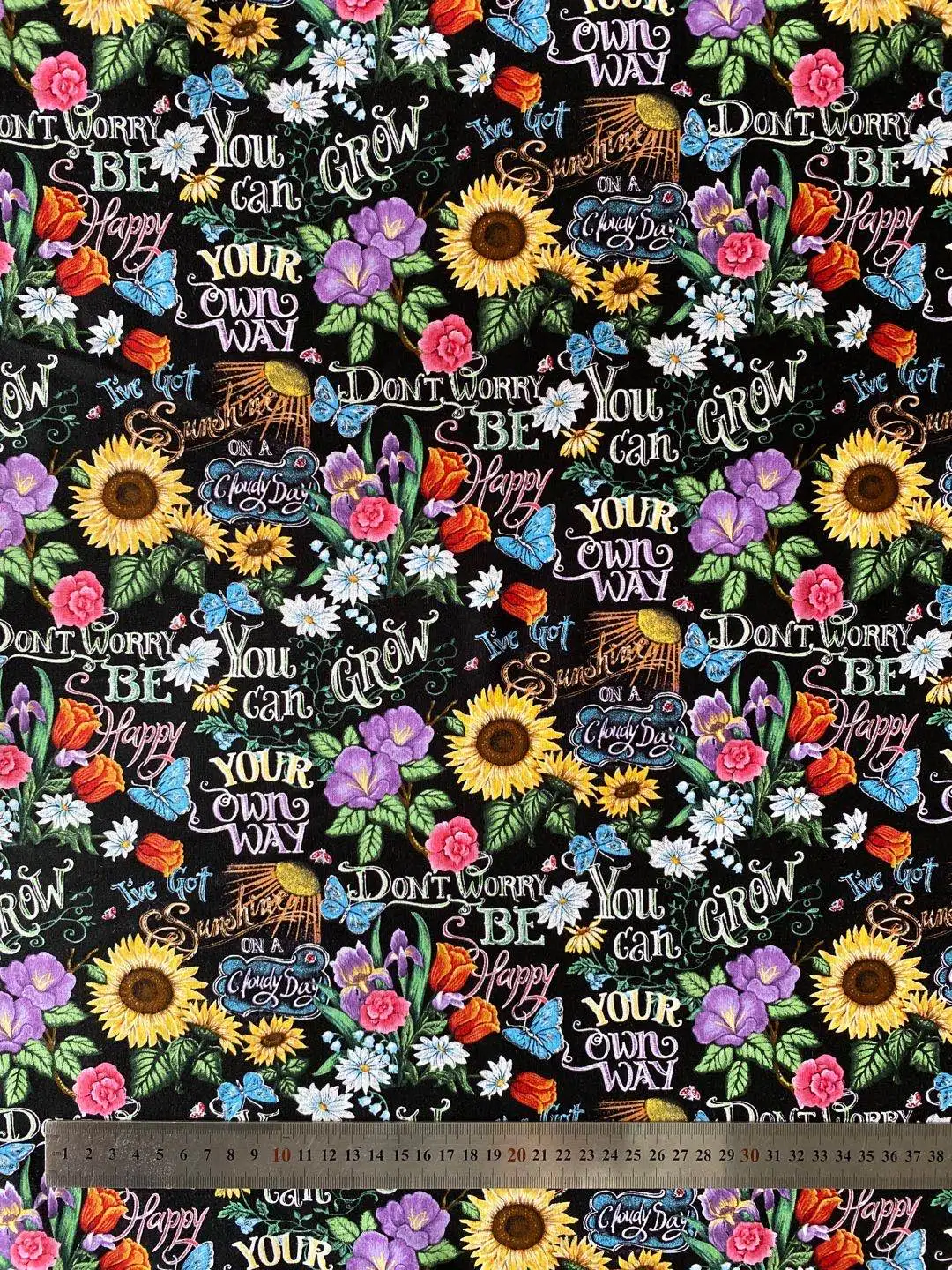 

50*110cm 100% Cotton Fabic Sunflower Daisy Printed Cloth Handmade Tablecloth Curtain Pillow Soft Baby Clothing Cartoon Fabric