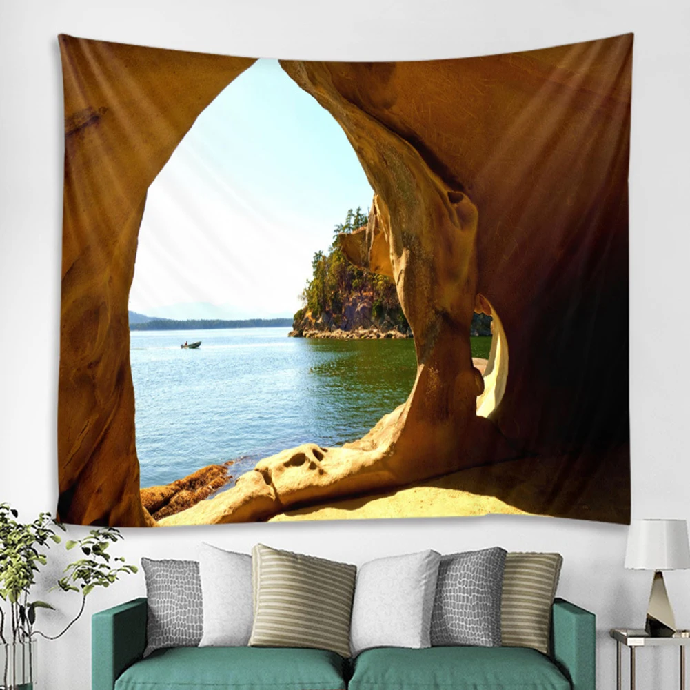 

Nature Landscape Tapestries Nature Window Scene Wall Art Tapestry Wall Hanging Blanket for Living Room Home Decoration gift