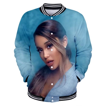

2019 Ariana Grande Baseball uniform Women spring Casual Harajuku Ariana Grande Baseball Jackets clothes plus size for women
