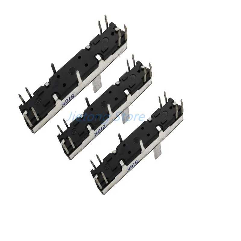 Potentiometer 1pc 45mm Sliding 4.5cm Stereo Channel B10K Axis Length 15mm Sliding Stroke 30mm