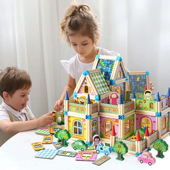 

128pcs Mini Magnetic Designer Construction Set Model Building Toy Plastic Magnetic Blocks Educational Toys for Children Gifts