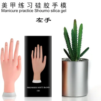 

Manicure Prosthetic Hand Model Flesh Color Rubber-Positioning Practice Hand Mold Bendable Fingers Nail Tip Model Hand
