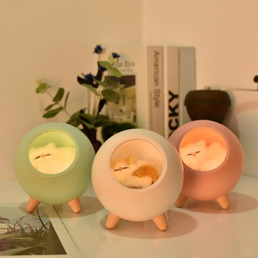 

Cat Pet House Ambience Lamp USB Charging Cute Cartoon Mini LED Night Light Touch Ambient Light Bedroom Decor For Kids