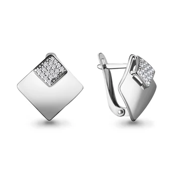 

AQUAMARINE earrings with cubic zirconia, silver 925