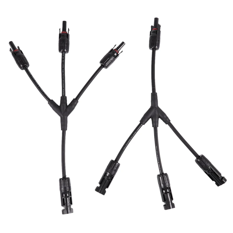 

Y Branch MC4 Solar Panel Adaptor Cable Connector (1, F/F/F/M and M/M/M/F)