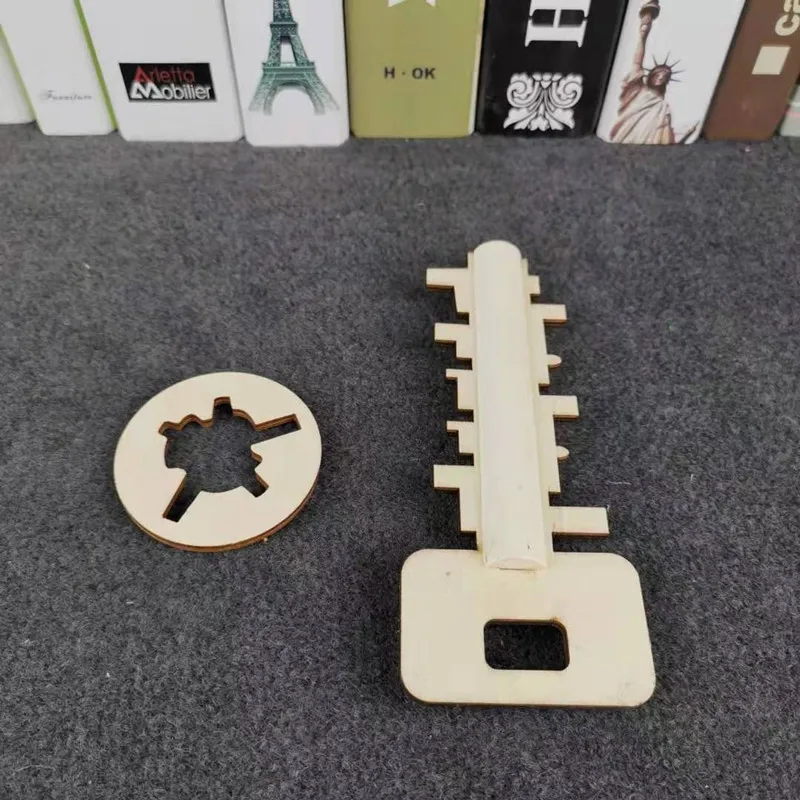 Детские забавные игрушки Kong Ming Lock, деревянная игрушка, головоломка для разблокировки ключей, интеллектуальная развивающая игрушка для снятия стресса, детская головоломка