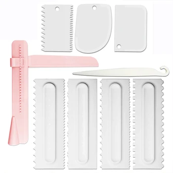 

9Pcs/set Cream Scrapers Cake Decorating Smoothing Tools Baking Scraper Demoulding Cutter Combination FPing