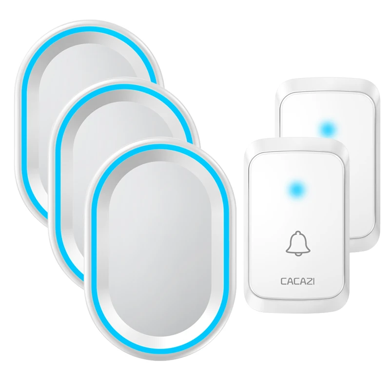 Cacazi Ring Wireless Doorbell Battery Intelligent Led Night Light 300m