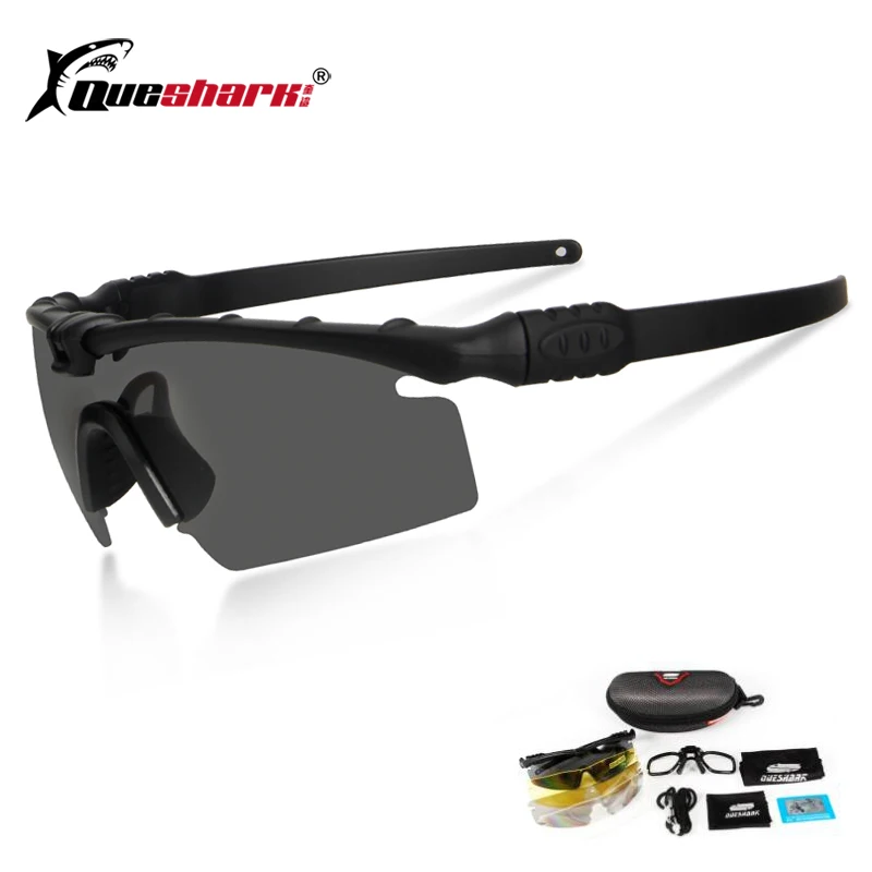Billig Queshark Armee BALLISTISCHEN 3,0 Schutz Military Gläser Paintball Schießen Brille Taktische Polarisierte Sonnenbrille Myopie Rahmen