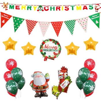 

Christmas Balloon Decorations, Latex Balloons Kit Merry Christmas Banner Party Decorations Supplies Santa Claus