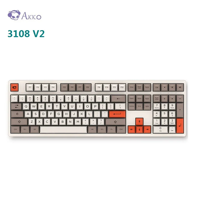 

Original AKKO 3108 V2 Retro Gaming Mechanical Keyboard SA Ball Cap 108 Key Cherry Switch USB Type - C Wired Computer Mouse Gamer