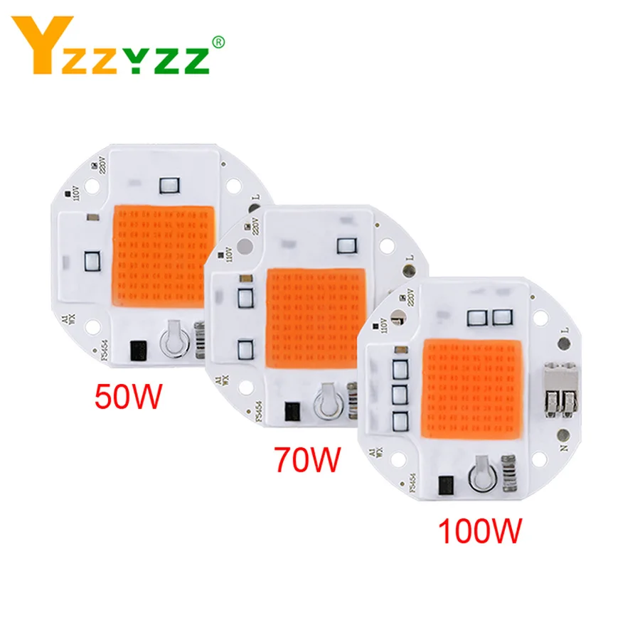 

100W 70W 50W Welding Free LED COB Chip for Plants Growing Grow Tent 220V 110V LED Grow Light Full Spectrum LED Beads Phyto Lamp