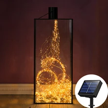 Уличный 2Mx10 200 светодиодный солнечный ветка, светодиодный Сказочный светильник, садовый забор, дерево, светодиодный Сказочный светильник