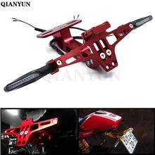 CNC мотоциклетные номерной знак кронштейн с светодиодный светильник с регулируемой для Yamaha MT-01 MT-03 MT-07 MT-09/SR/FZ-07 FZ-09 MT-10