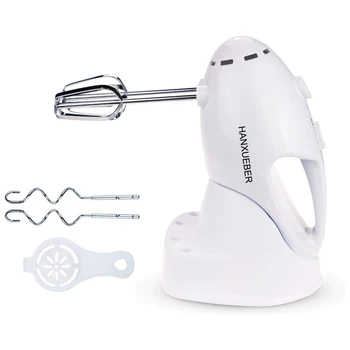 

5 Speeds Hand Mixer 300W Handheld Whisk Electric Blender with Pedestal for Kitchen Baking Cake Mini Egg Cream Food Beater - 2X B